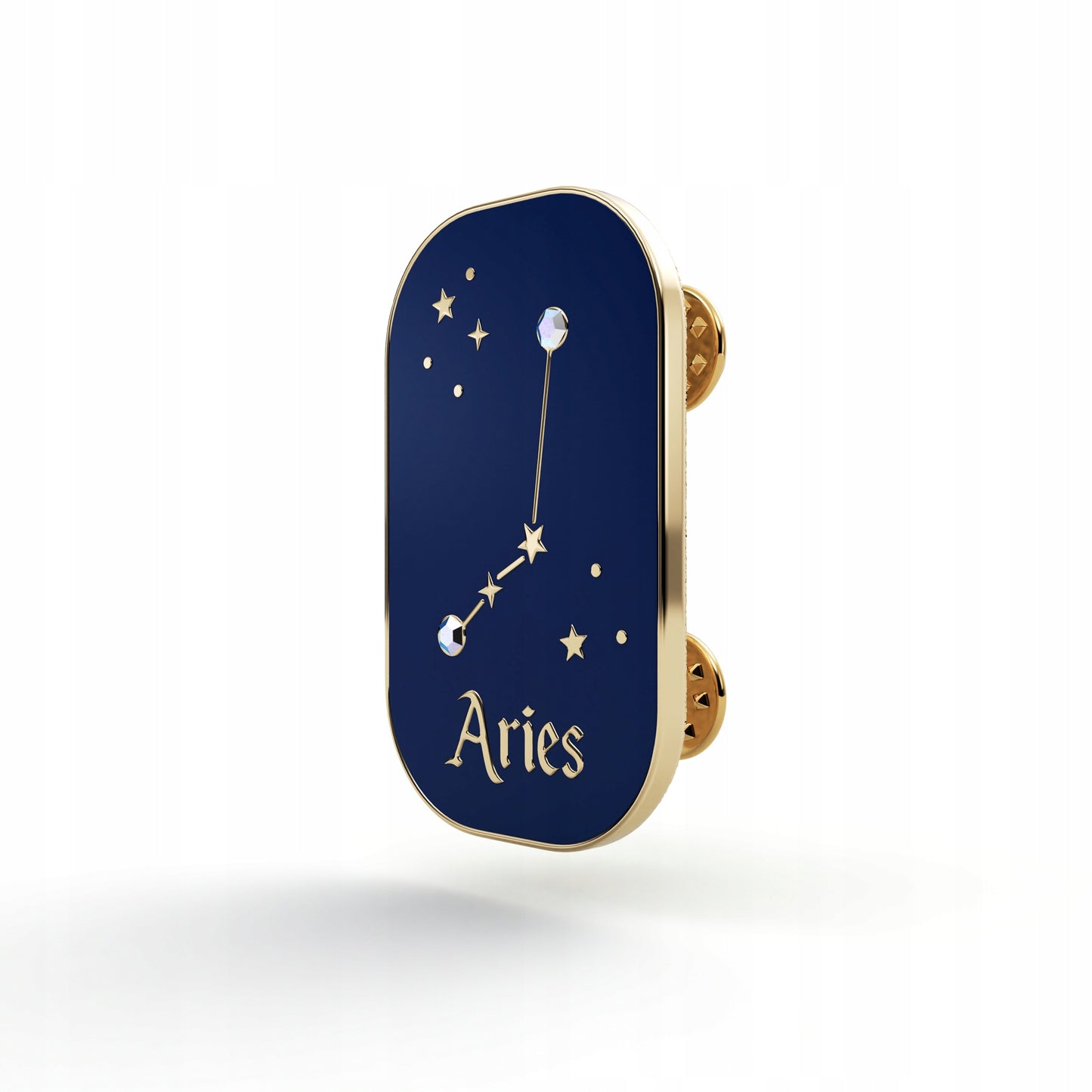 Sternzeichen Widder – Zirkon-Anstecker mit 14 Karat Gold veredelt