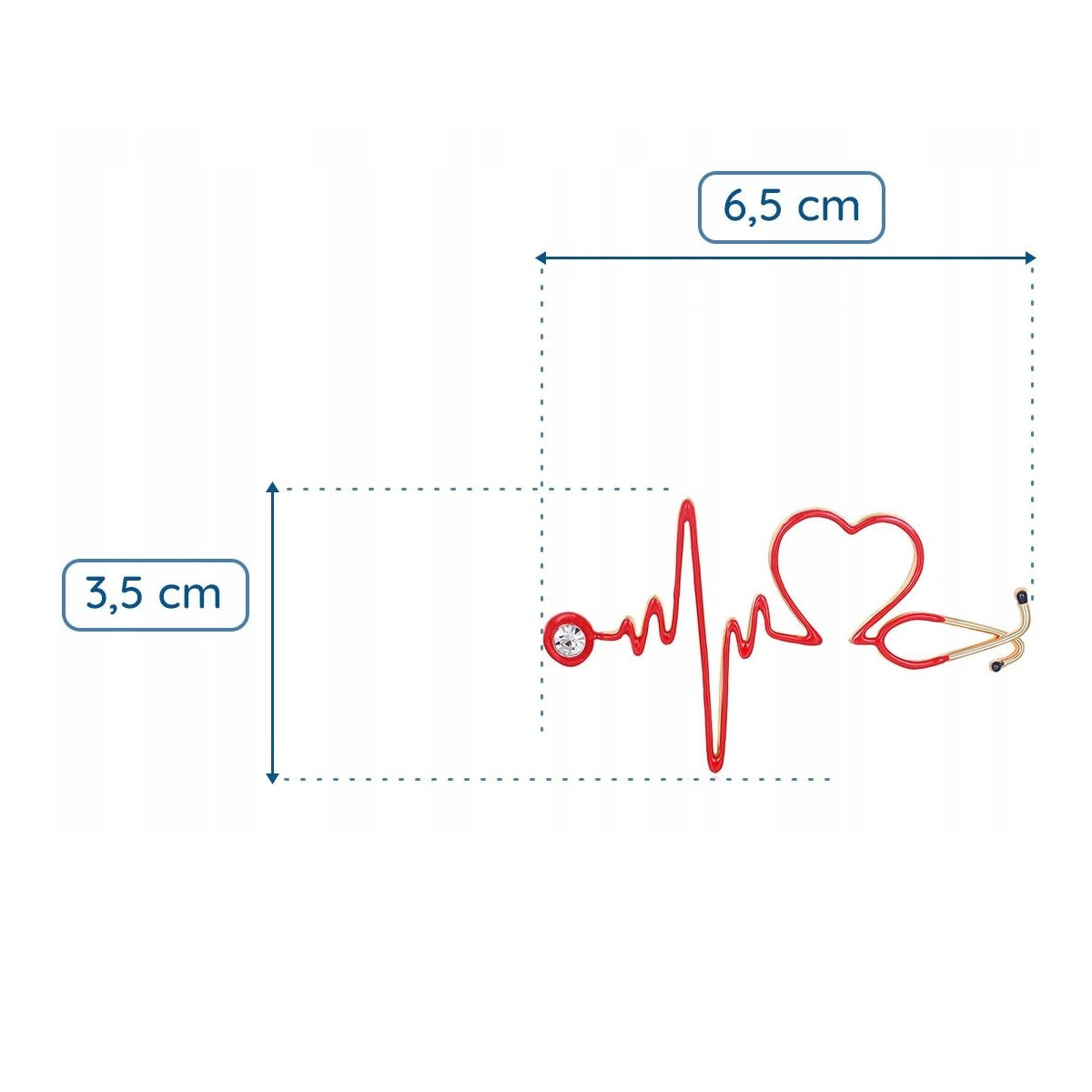 Puls mit Stethoskop Brosche