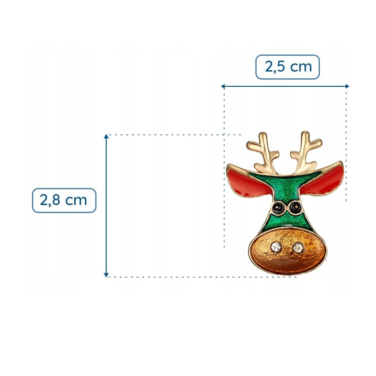 3er-Set Weihnachtsnadeln: Rentier, Weihnachtsbaum, Strumpf