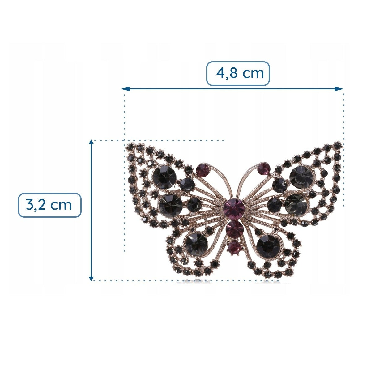 Schmetterlingsbrosche mit Zirkonen