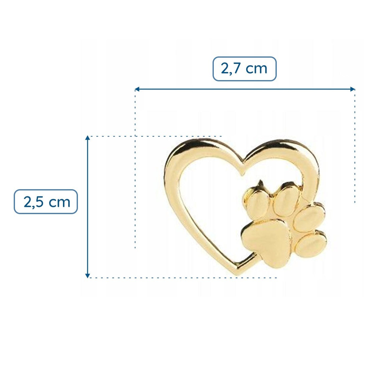 Herz mit Pfote Goldnadel