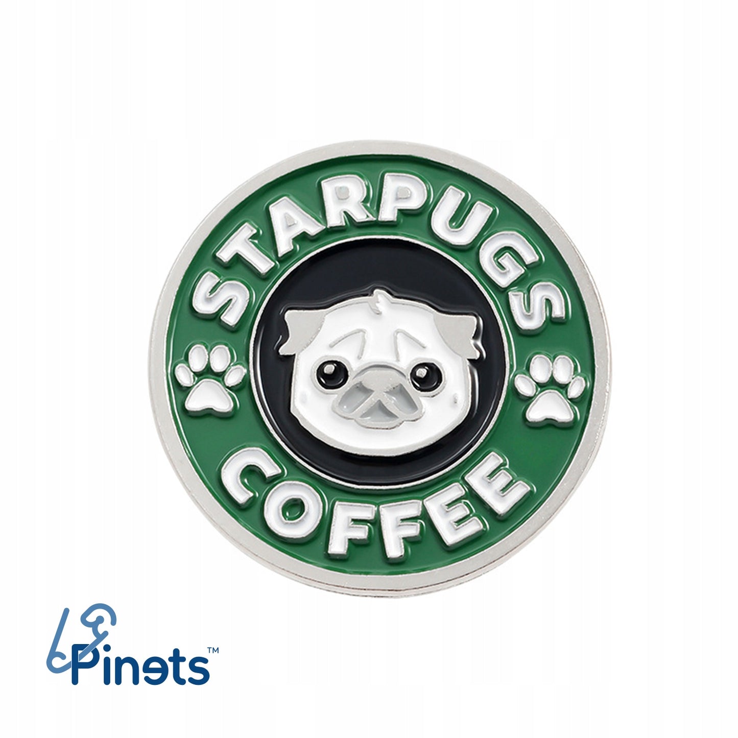 Starpugs Coffee - eine Anstecknadel für den Kaffee- und Mopsliebhaber