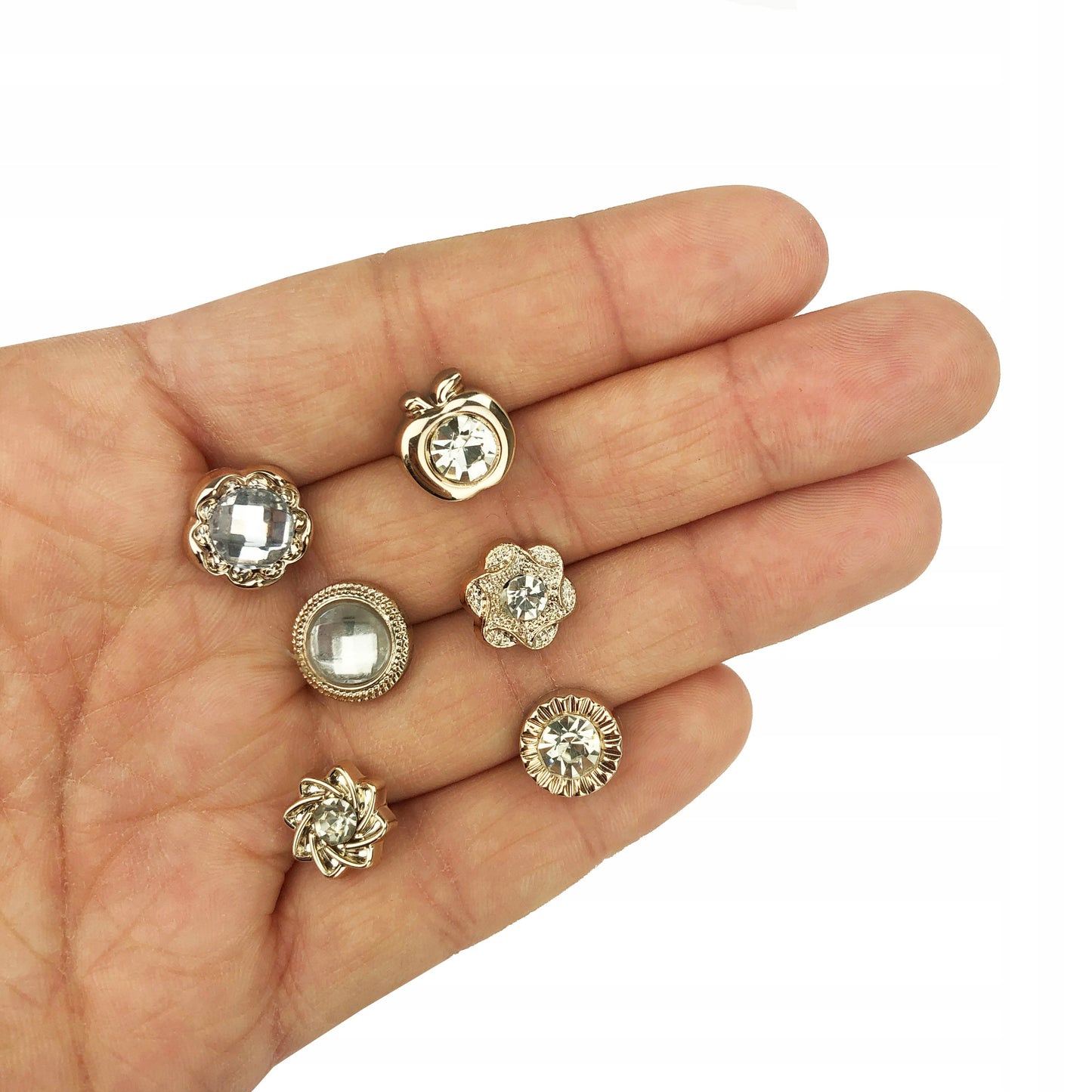 Set mit 10 Goldnadeln mit Zirkonias