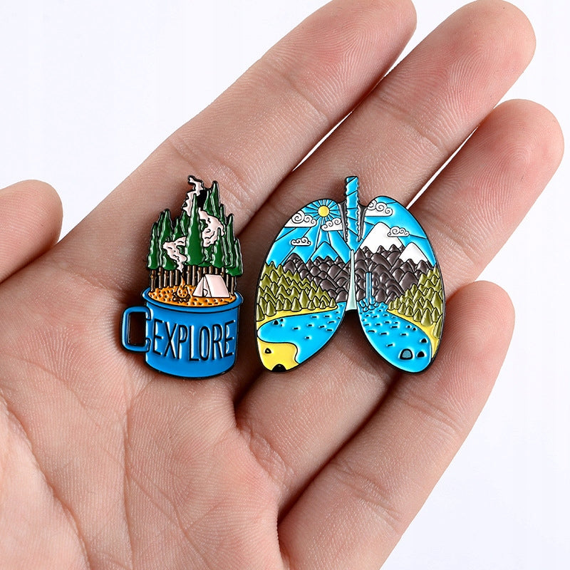 Lungen mit Bergblick-Pin