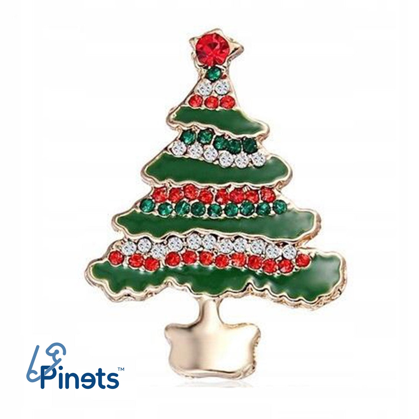 Weihnachtsbaumbrosche mit Zirkonia