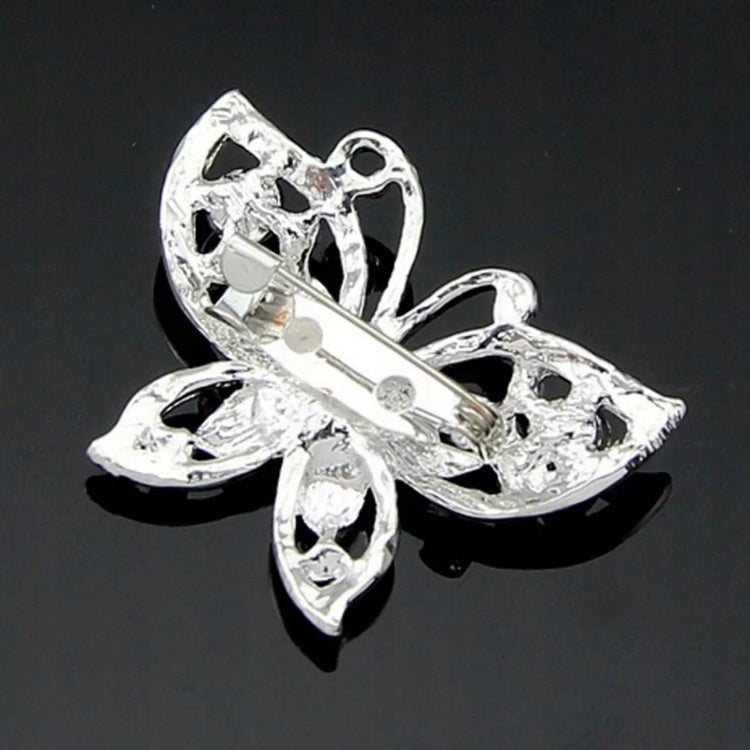 Silberne Schmetterlingsbrosche mit Zirkonia