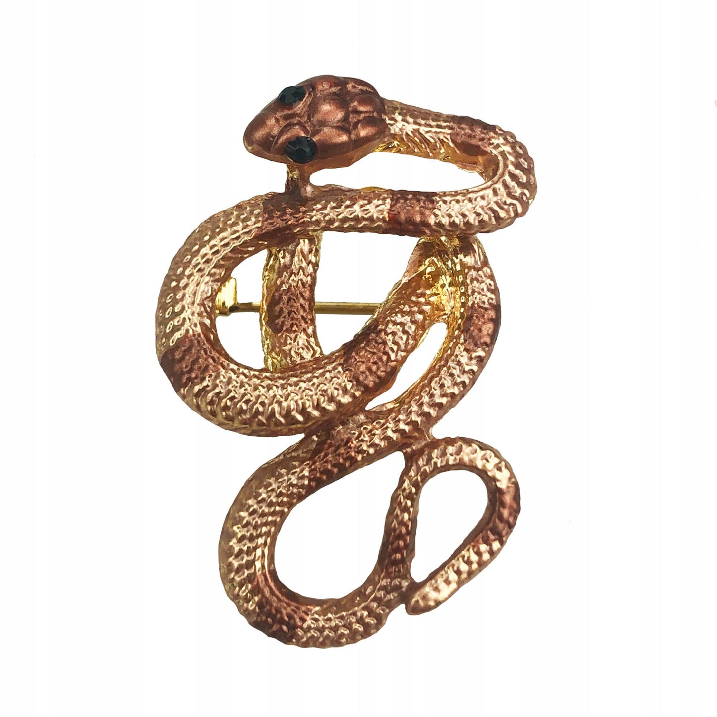Goldene Schlangenbrosche mit Zirkonia