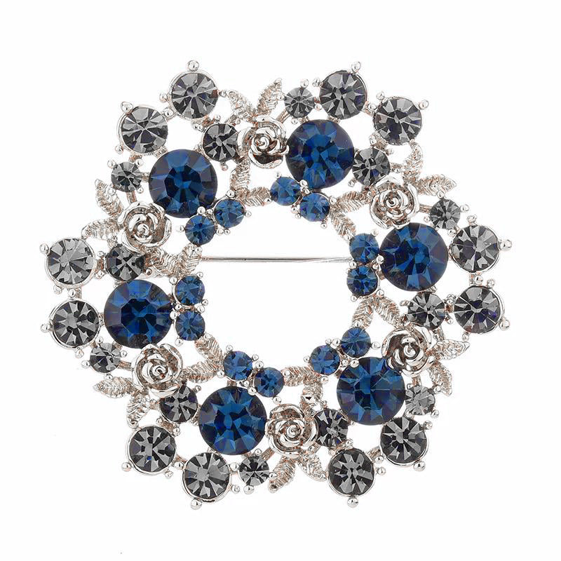 Kranz mit Rosen 14 Karat vergoldete Brosche