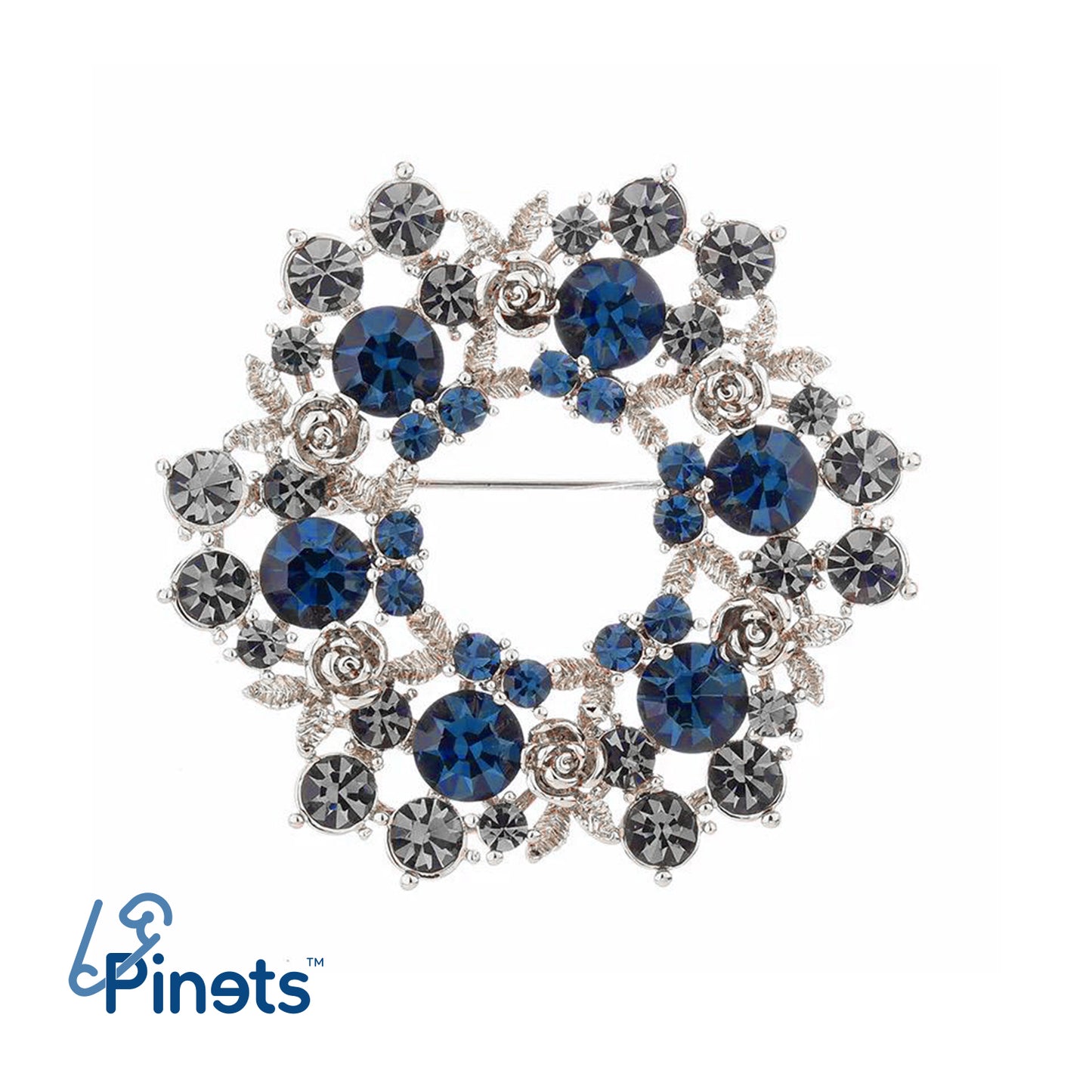 Kranz mit Rosen 14 Karat vergoldete Brosche