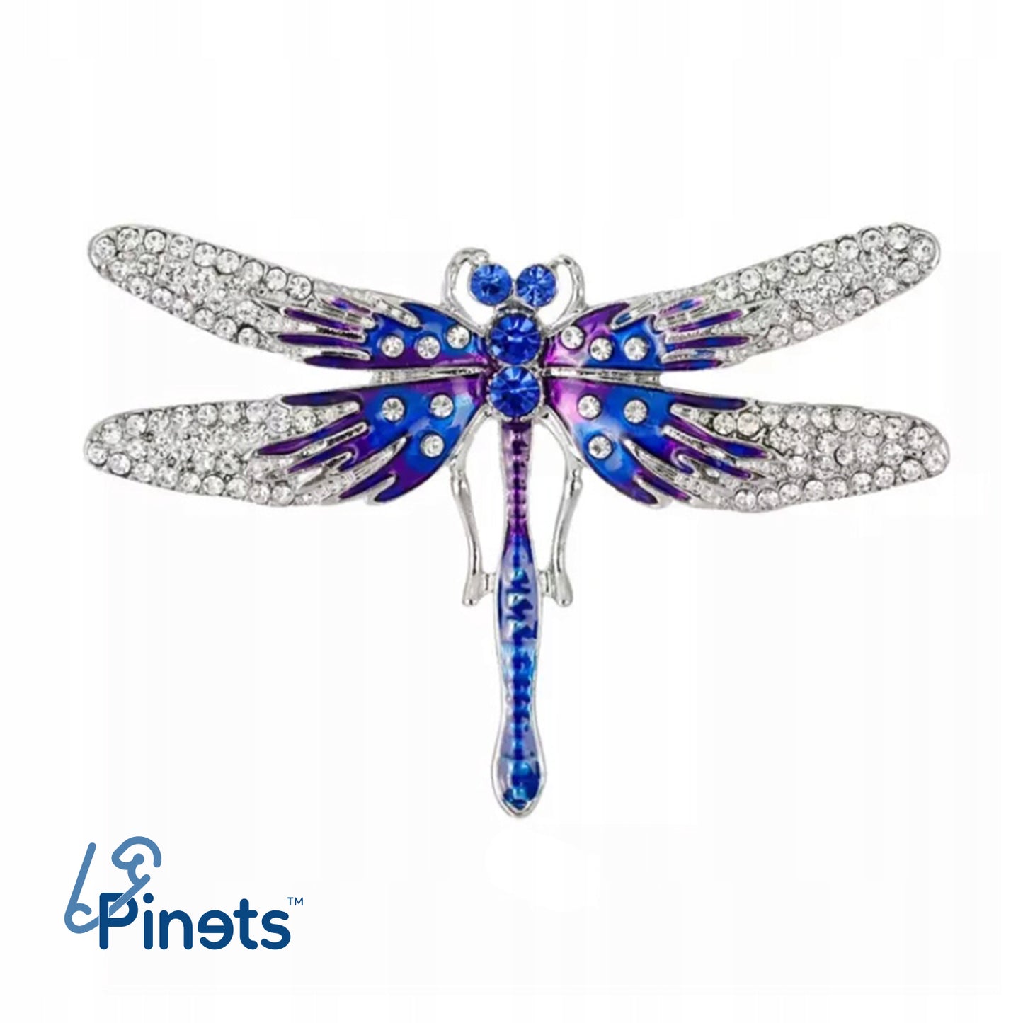 Blaue Libelle mit Zirkoniabrosche