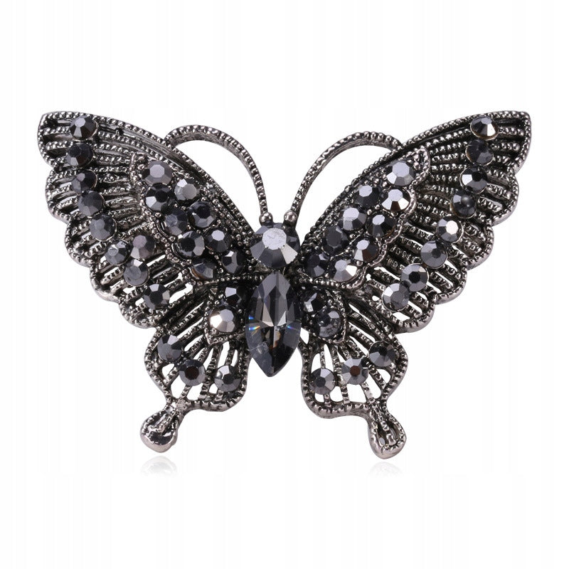 Silberne Schmetterlingsbrosche mit Zirkonia