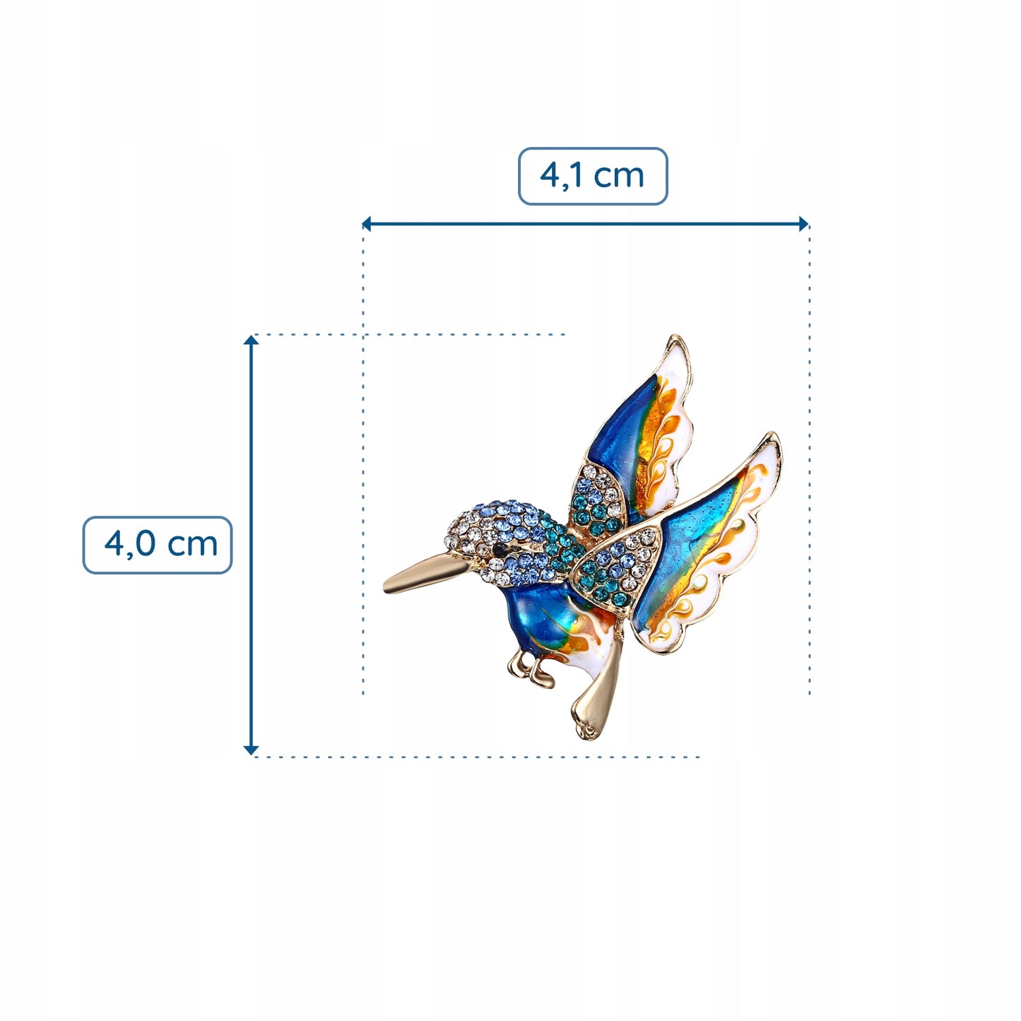Blauer Kolibri - eine bezaubernde Vogelbrosche