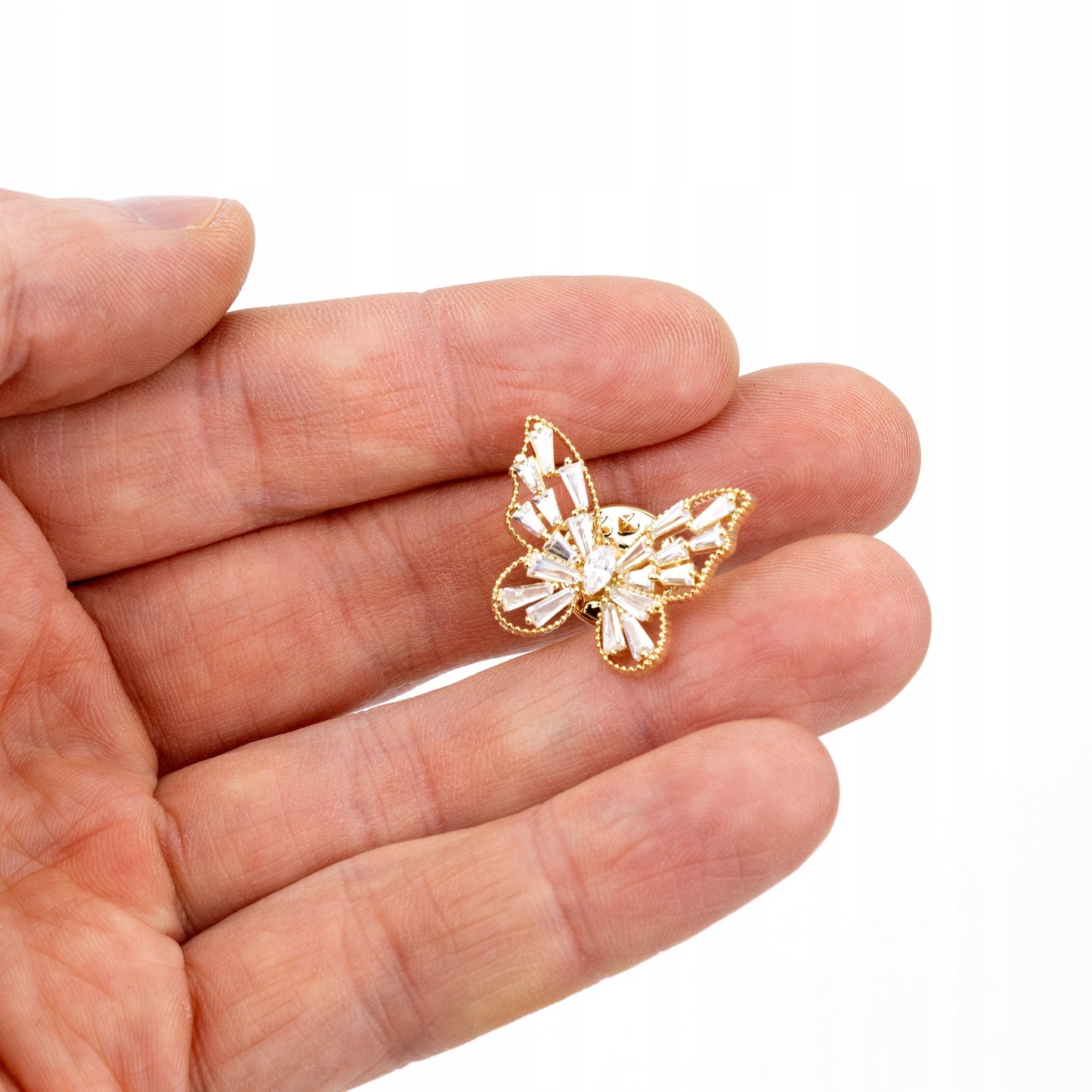 Kleiner Schmetterling - 14K vergoldete Anstecknadel