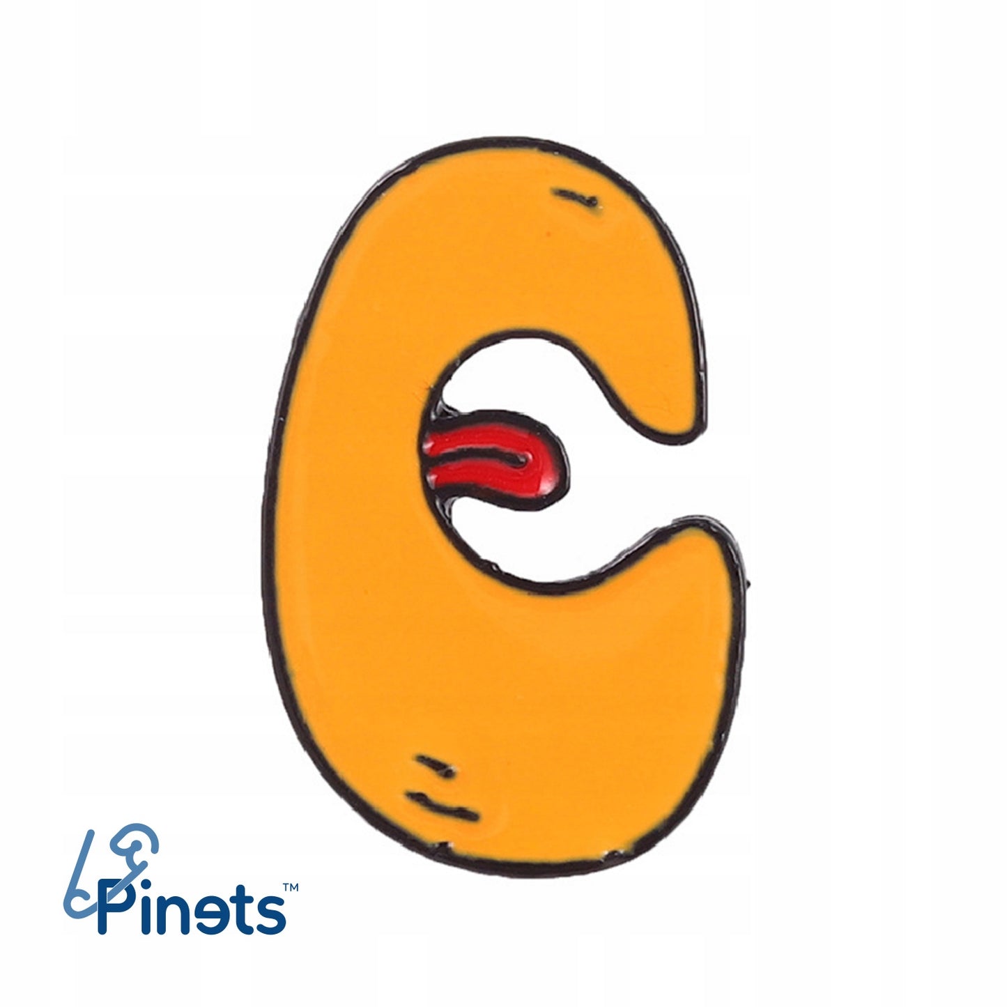 Buchstabe C - orangefarbene Anstecknadel