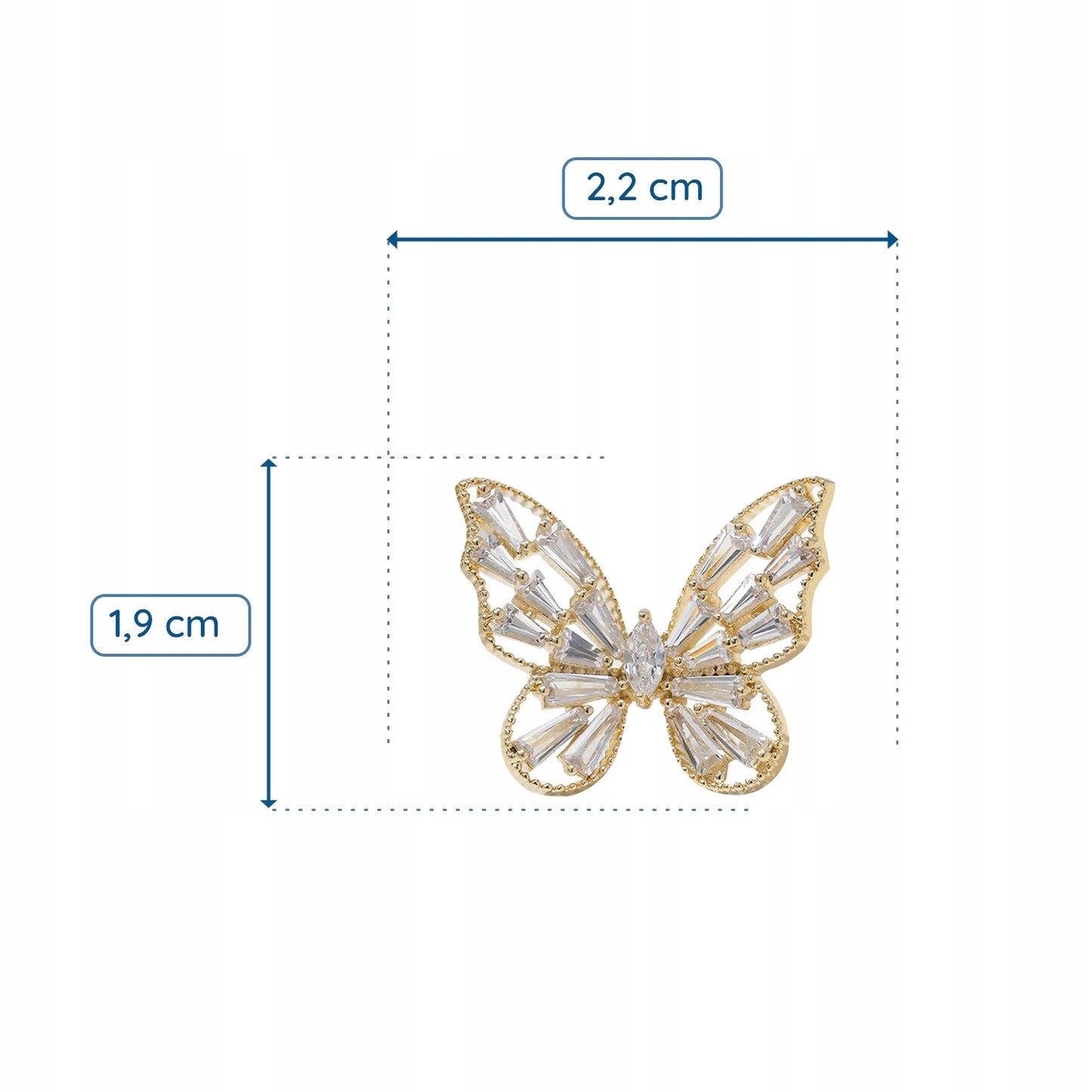 Kleiner Schmetterling - 14K vergoldete Anstecknadel
