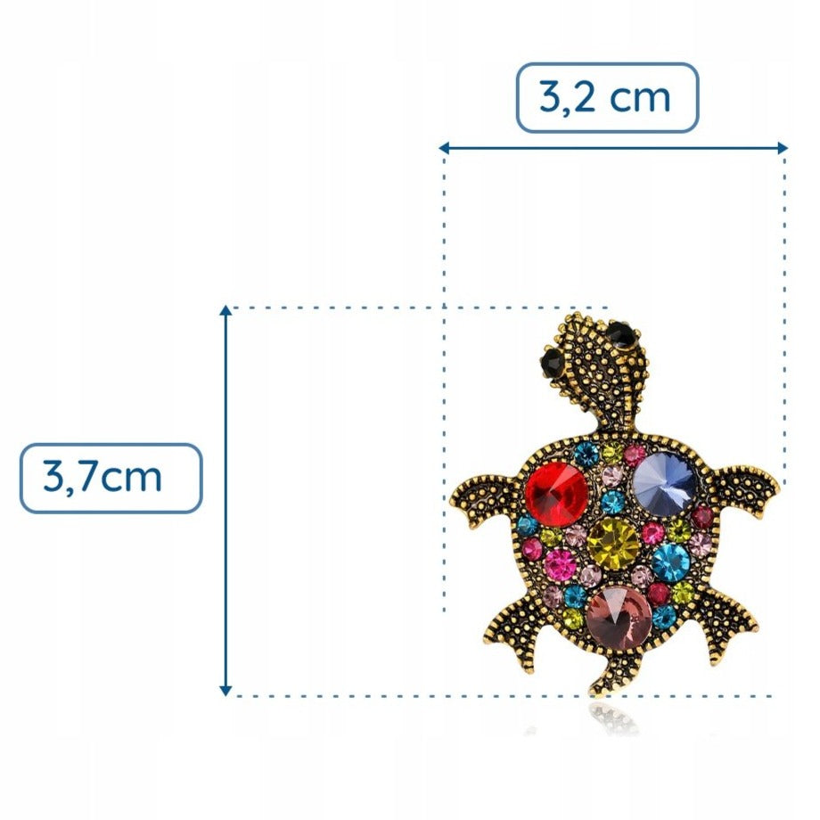 Schildkrötenbrosche mit Zirkonia