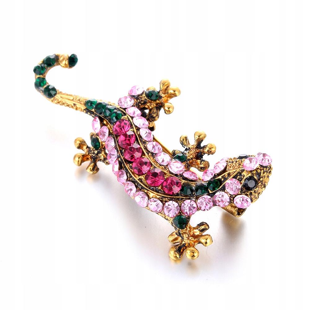 Gecko-Brosche mit Zirkonia
