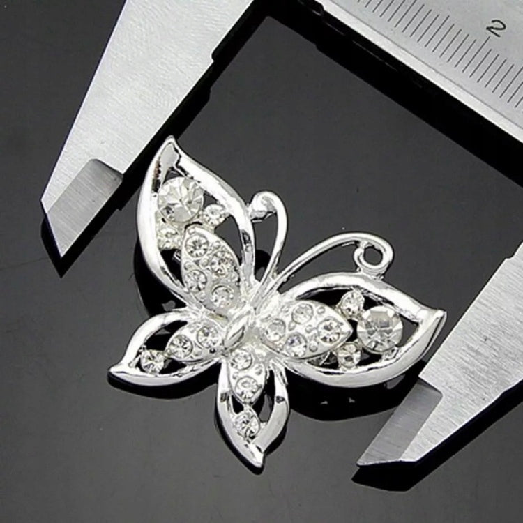 Silberne Schmetterlingsbrosche mit Zirkonia