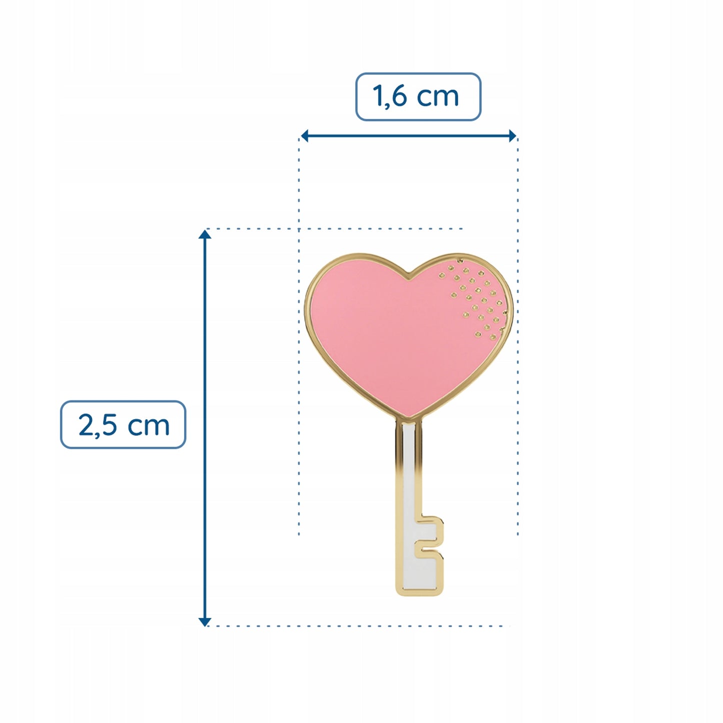 Hochzeitsnadel - rosa Herz auf einem Schlüssel - Hochzeitsgeschenk