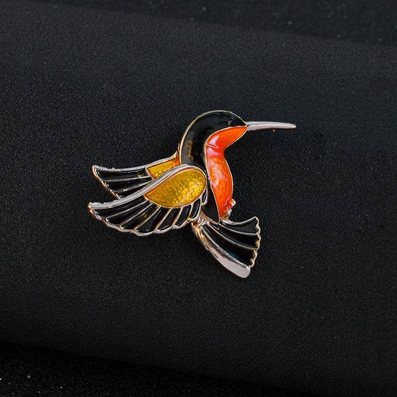 Orange Kolibri Brosche