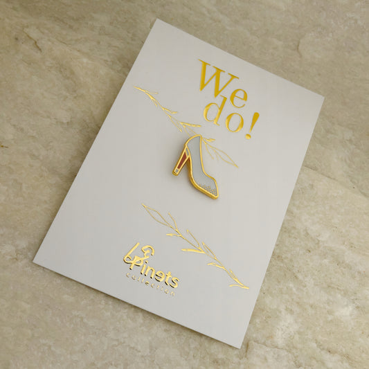 Hochzeitsnadel - weißer Pantoffel - Hochzeitsgeschenk