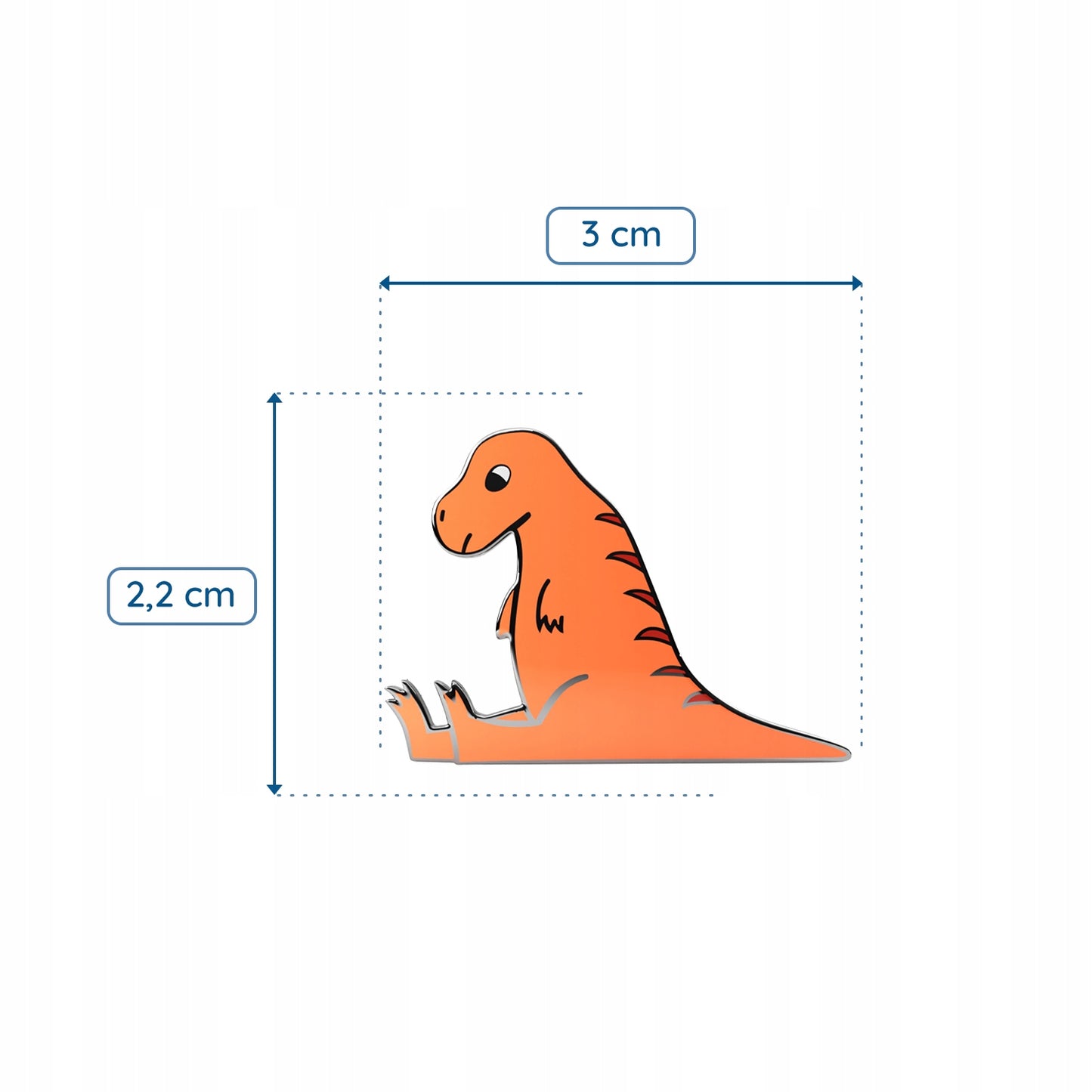Oranger Dinosaurier - Eine süße Anstecknadel für ein Kind