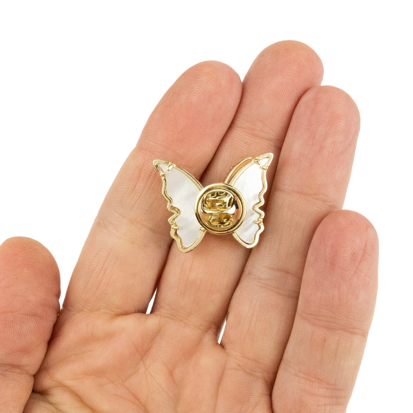 Schmetterling mit Zirkonia - 14K vergoldeter Stift