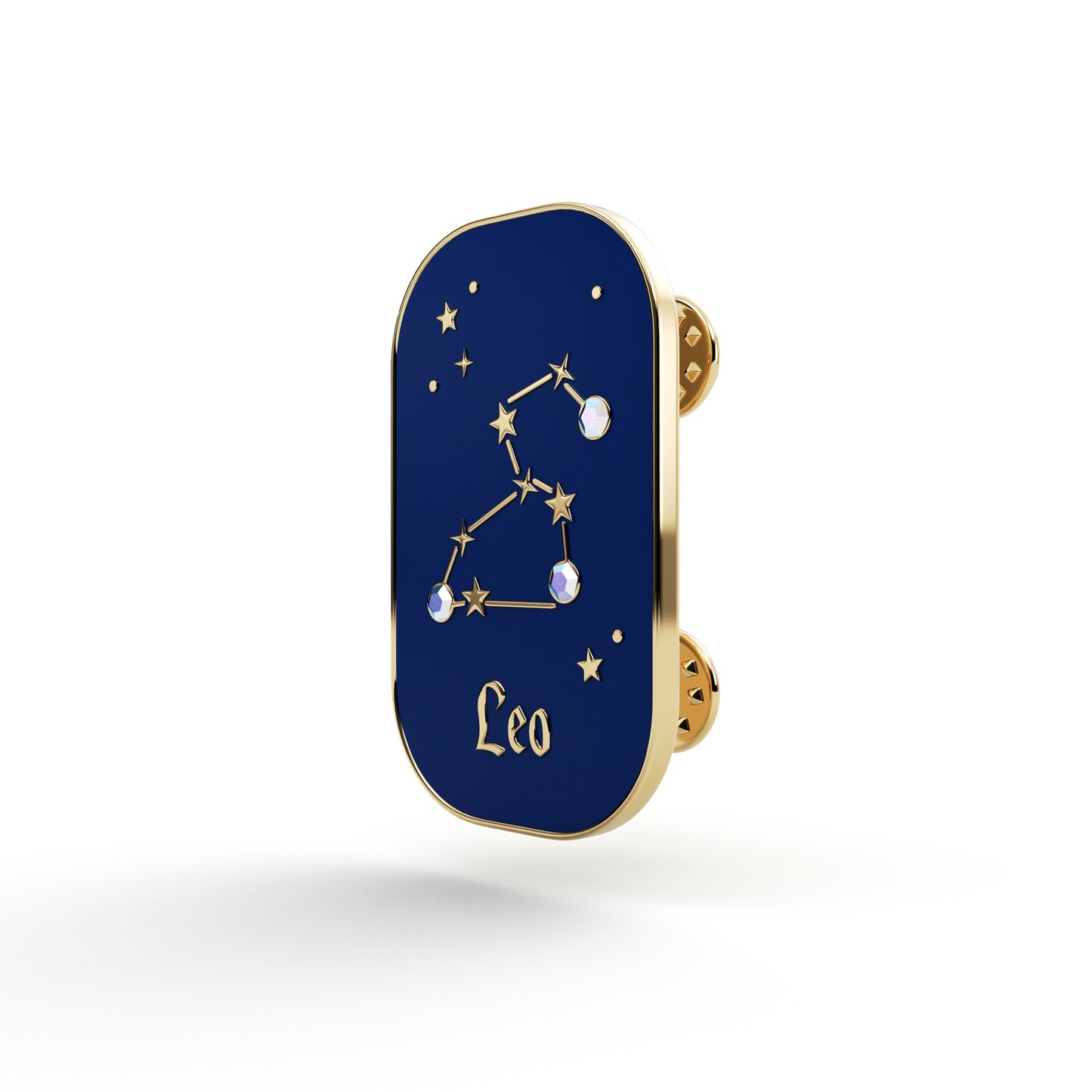 Sternzeichen Löwe – Zirkon-Anstecker mit 14 Karat Gold veredelt