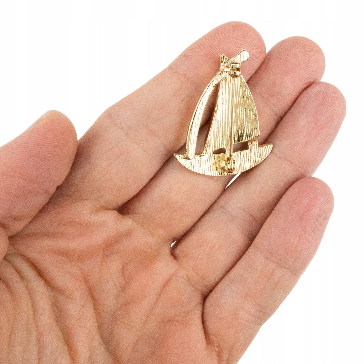 Segelboot - Brosche mit Zirkonia