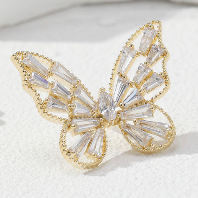 Kleiner Schmetterling - 14K vergoldete Anstecknadel