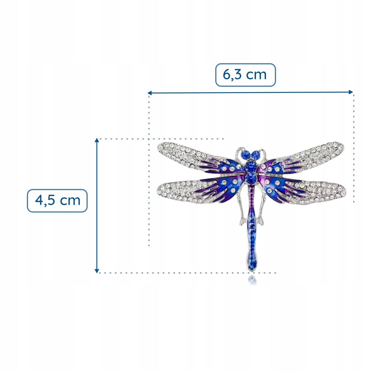 Blaue Libelle mit Zirkoniabrosche