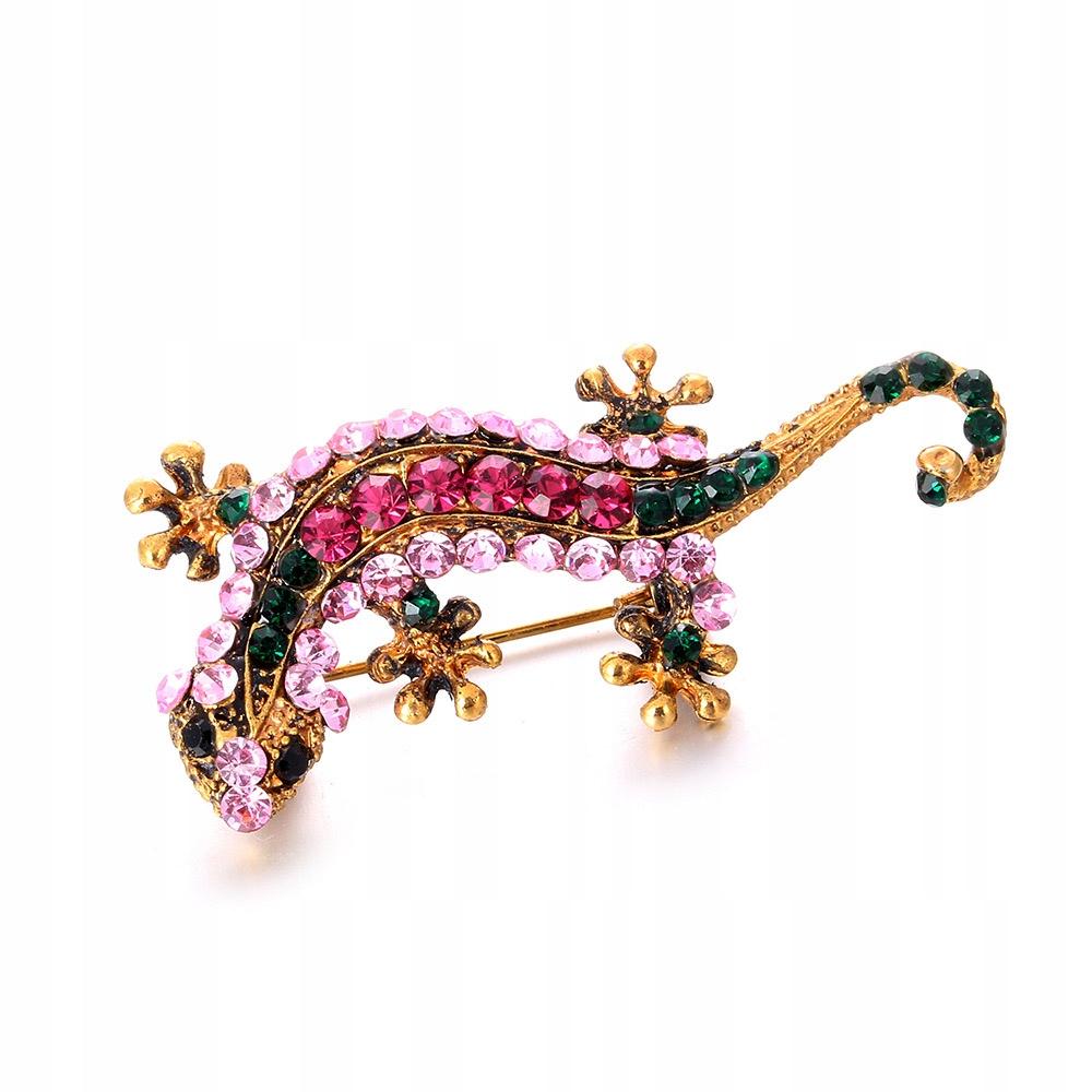 Gecko-Brosche mit Zirkonia