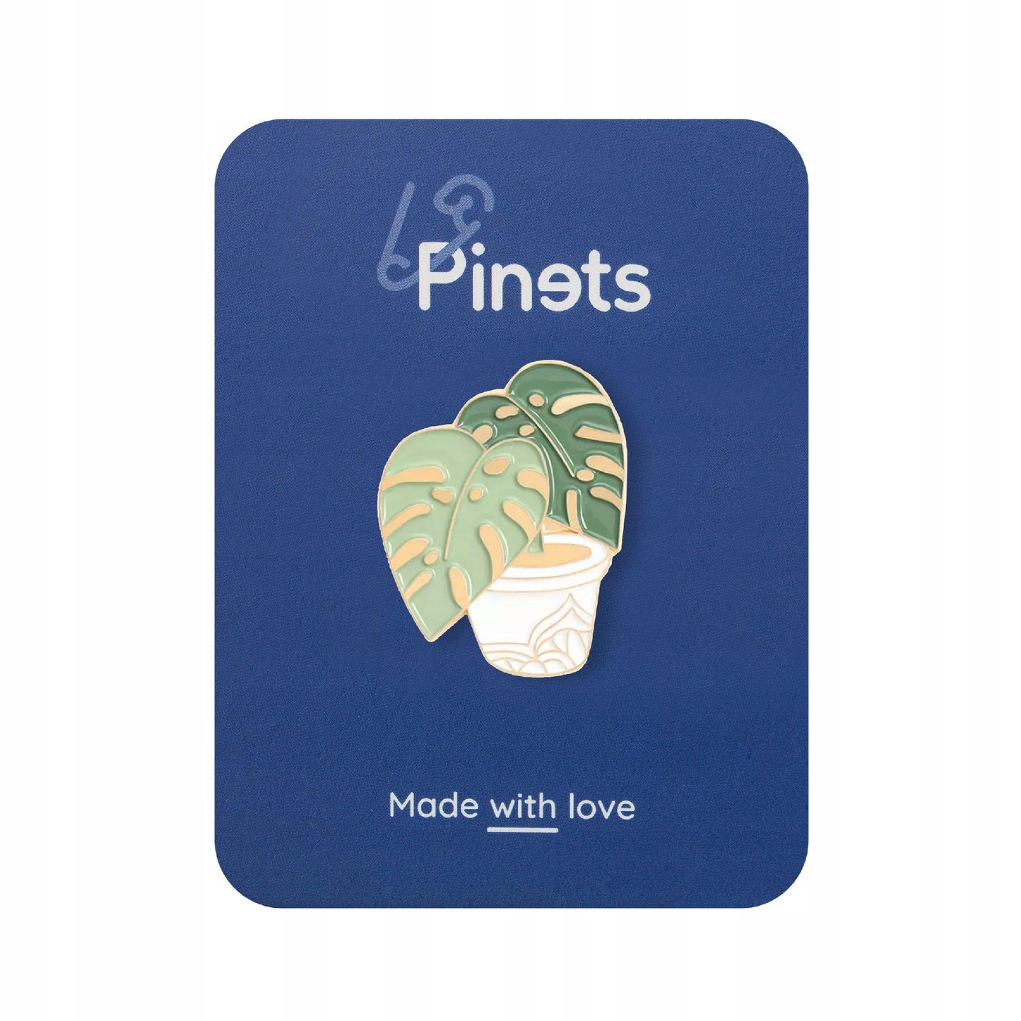 Goldene Monstera-Pflanze in einem Topf Button