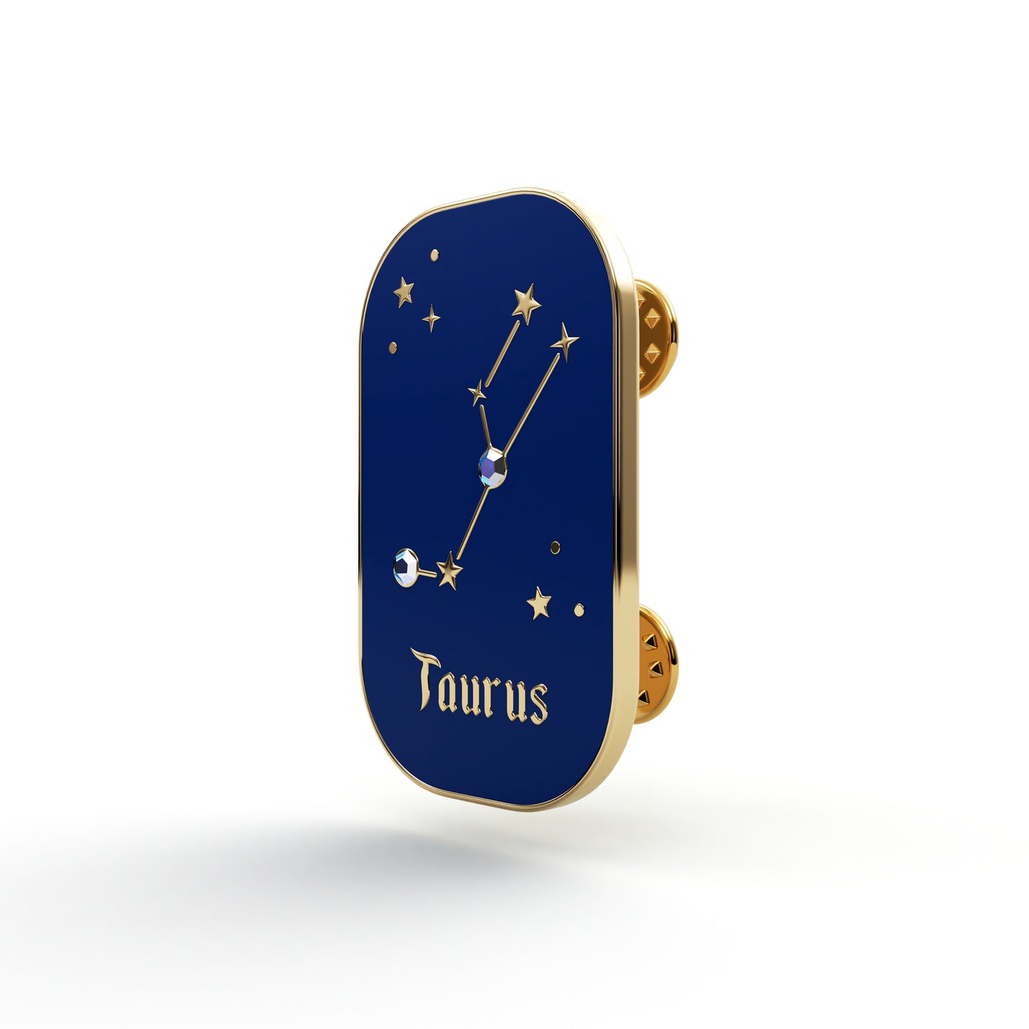 Sternzeichen Stier – Zirkon-Anstecker mit 14 Karat Gold veredelt