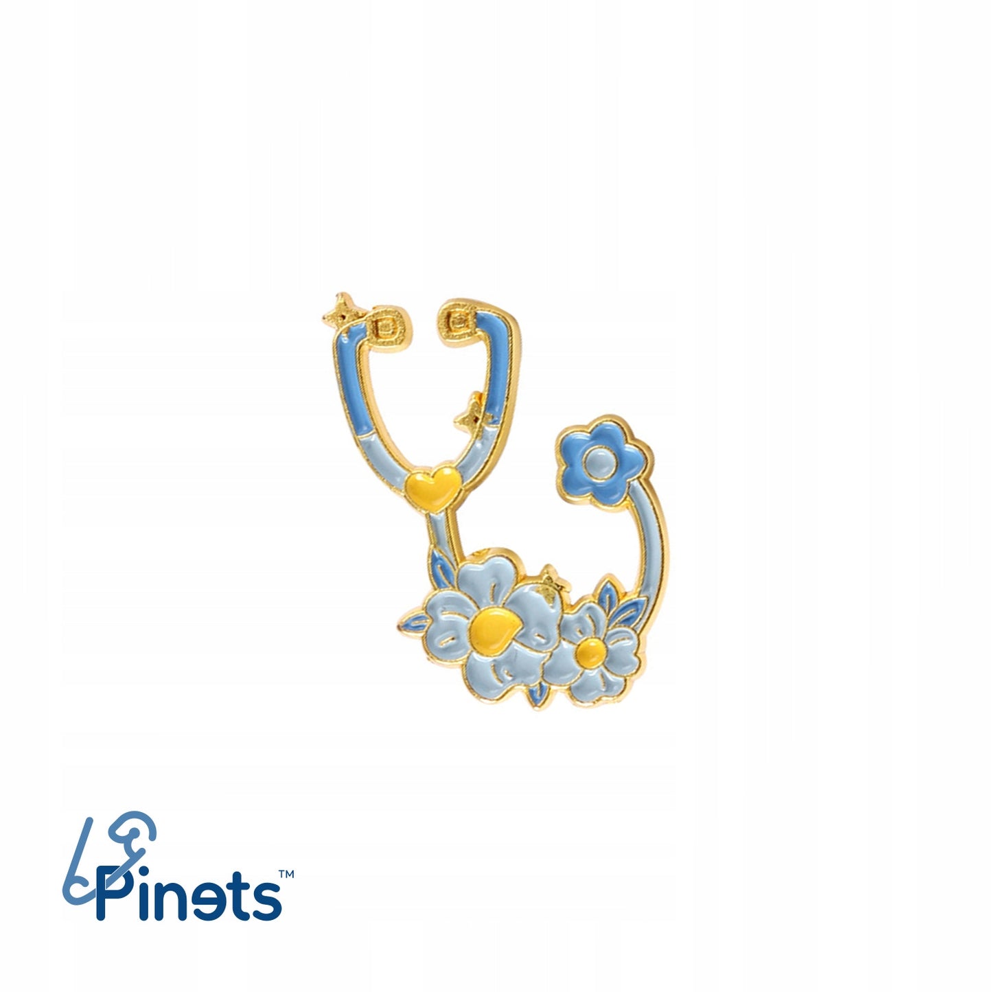 Stethoskop mit Blumen - ein Abzeichen für einen Arzt
