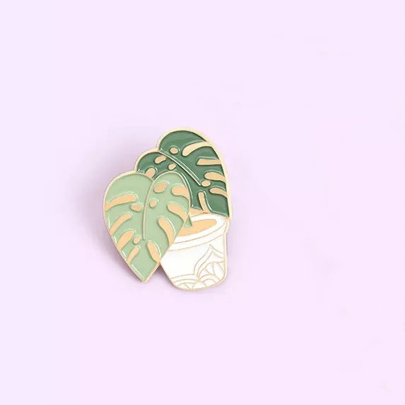 Goldene Monstera-Pflanze in einem Topf Button