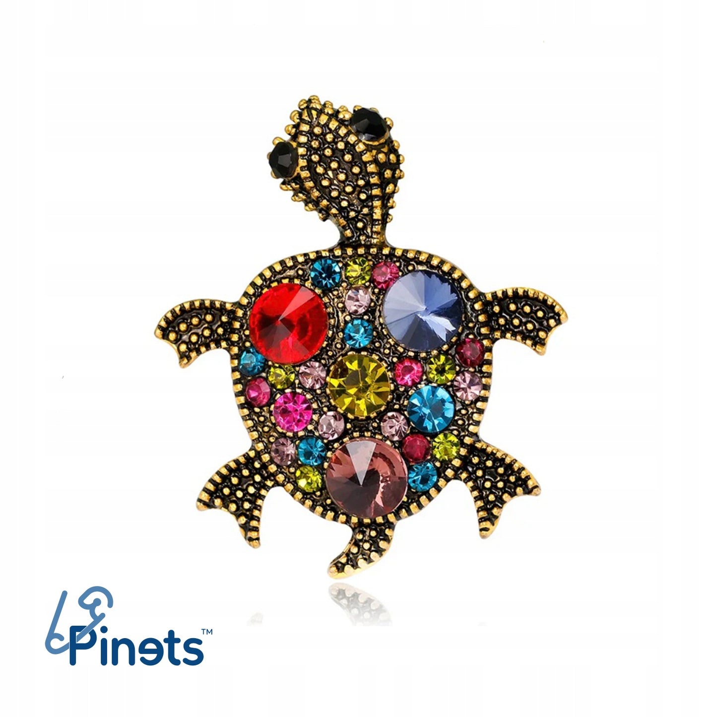 Schildkrötenbrosche mit Zirkonia
