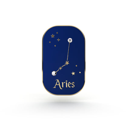 Sternzeichen Widder – Zirkon-Anstecker mit 14 Karat Gold veredelt