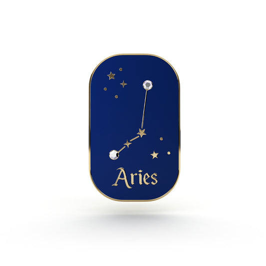 Sternzeichen Widder – Zirkon-Anstecker mit 14 Karat Gold veredelt