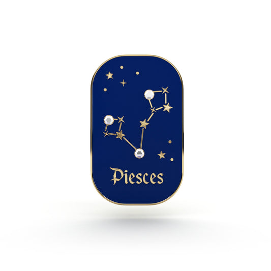 Sternzeichen Fische – Zirkon-Anstecker mit 14 Karat Gold veredelt
