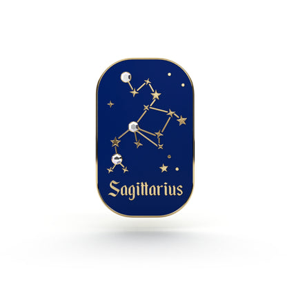 Sternzeichen Schütze – Zirkon-Anstecker mit 14 Karat Gold veredelt