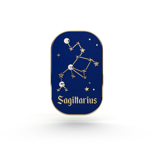 Sternzeichen Schütze – Zirkon-Anstecker mit 14 Karat Gold veredelt