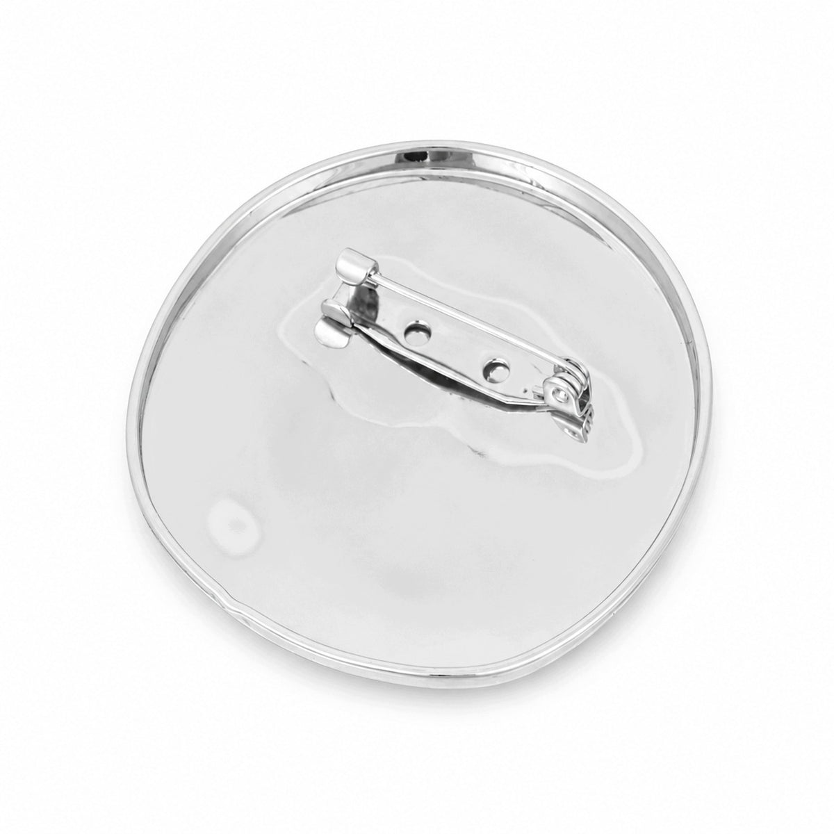 Broszka owalna srebrna minimalistyczna nowoczesna damska elegancka