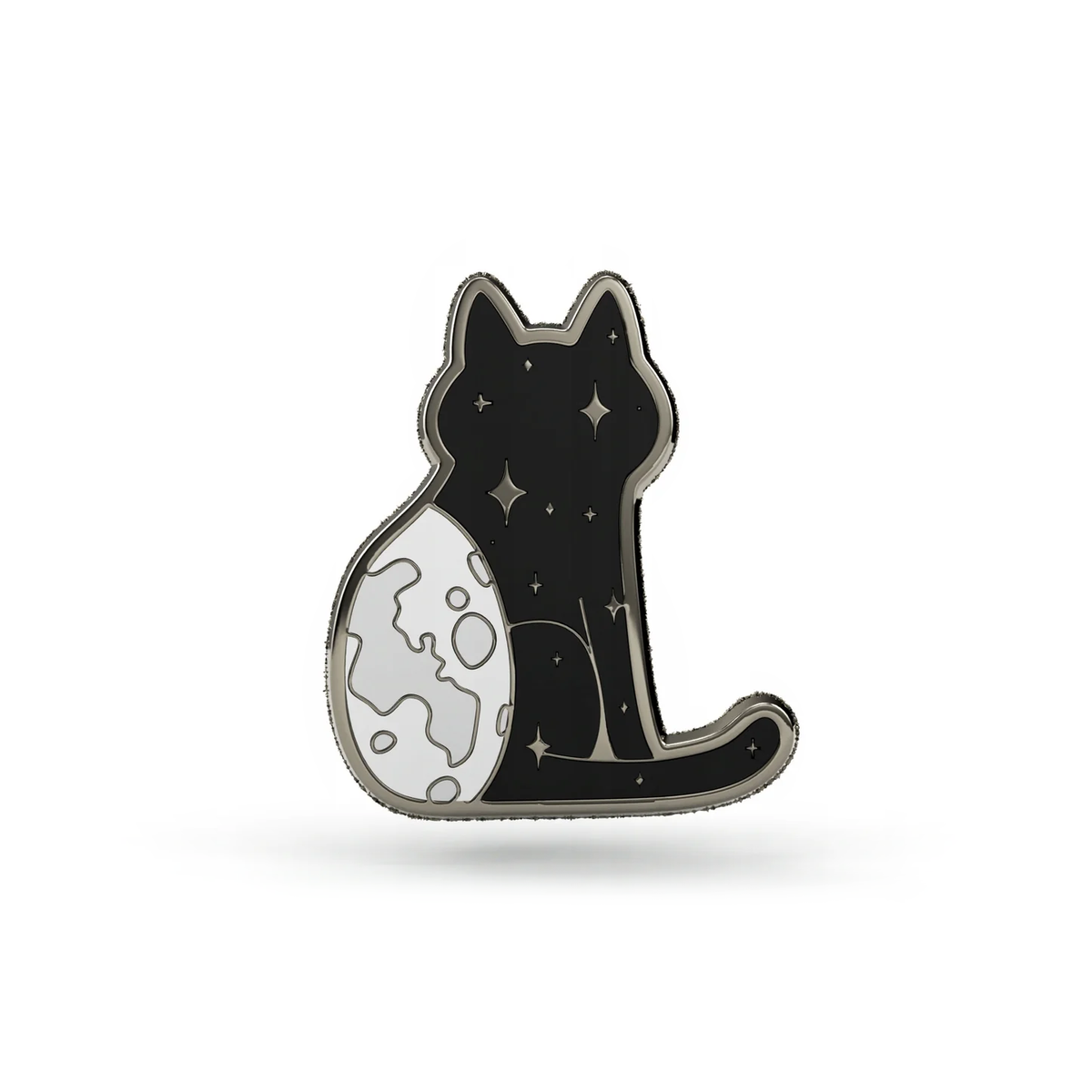 NightCat Katze mit Globus Metallnadel 