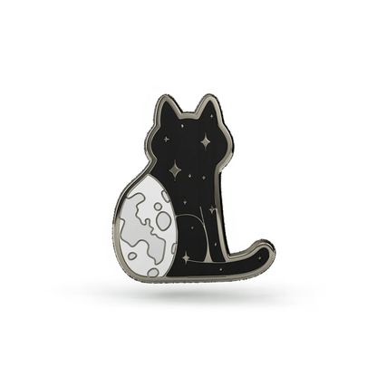 NightCat Katze mit Globus Metallnadel 