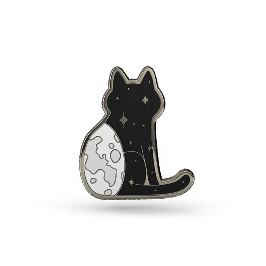 NightCat Katze mit Globus Metallnadel 