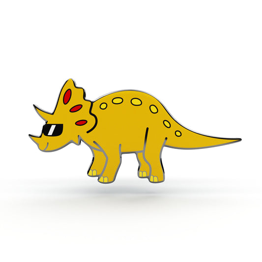 Chilliger Dinosaurier mit Brille - Kinderabzeichen