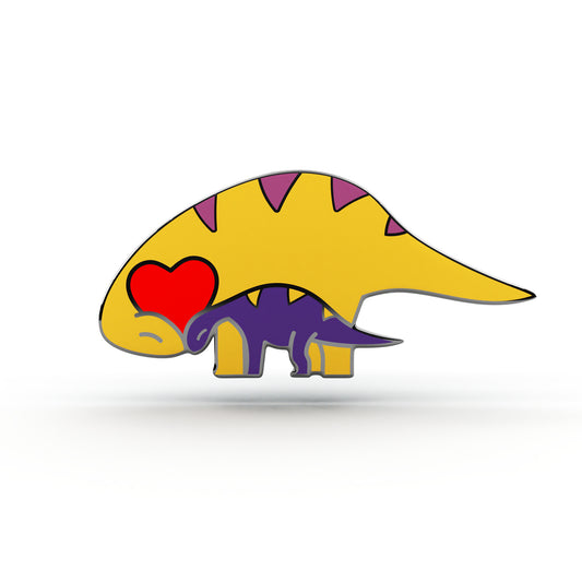 Zwei Dinosaurier mit Herz - Anstecker