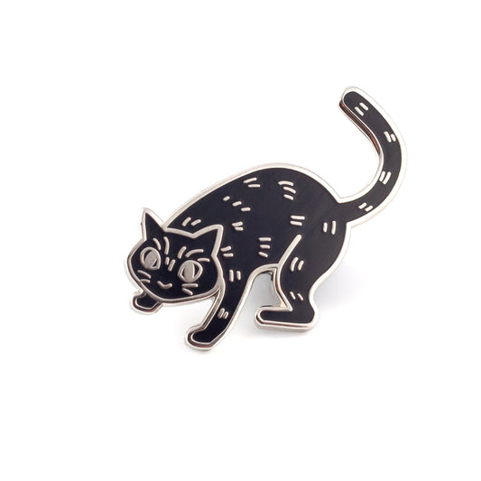 Boniface, die schwarze Katze – ein Anstecker für einen Katzenliebhaber