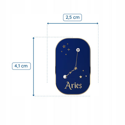 Sternzeichen Widder – Zirkon-Anstecker mit 14 Karat Gold veredelt